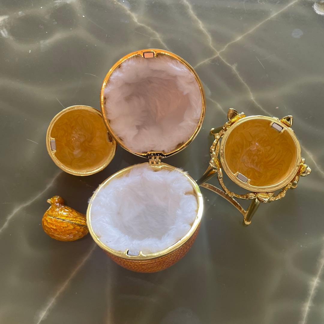 インペリアルイースターエッグ風 ジュエリーボックス 鳥(13cm)