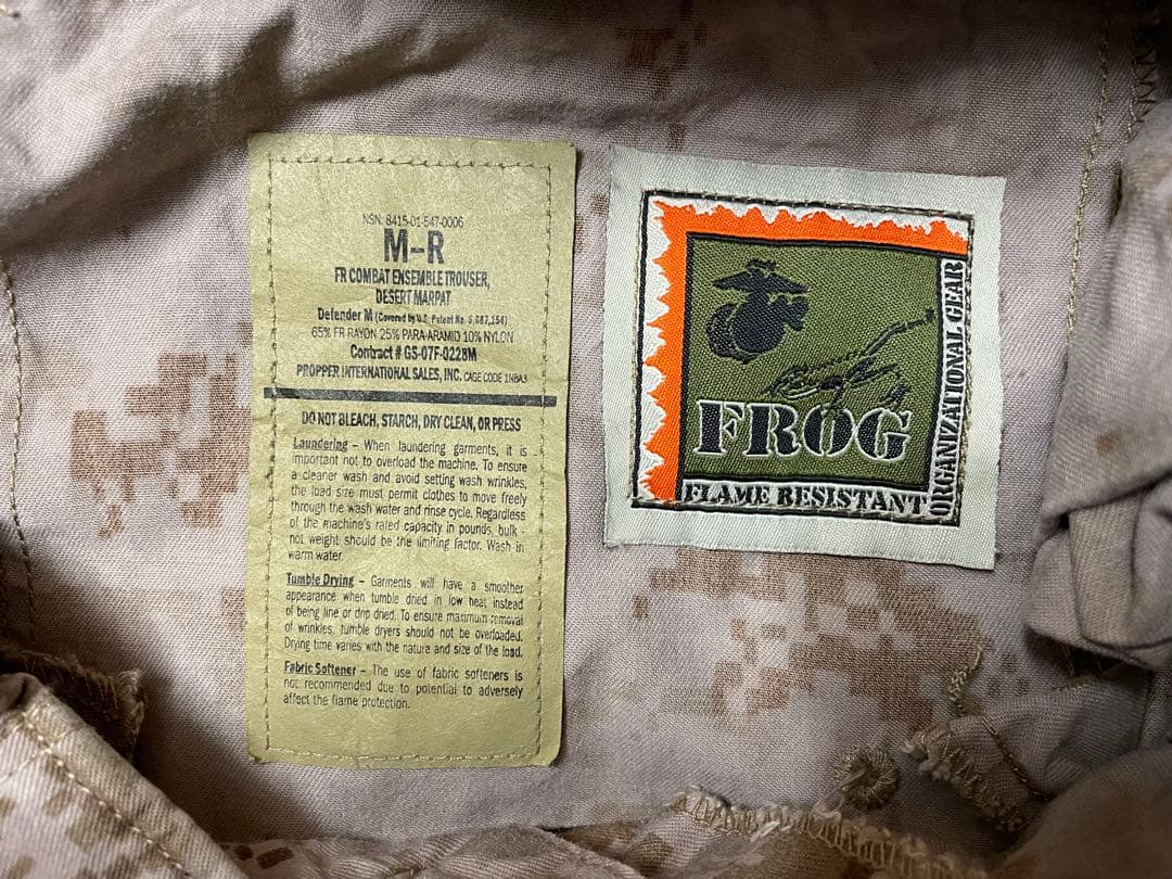 米軍海兵隊MARPATデザート迷彩ＢＤＵ　パンツ　実物