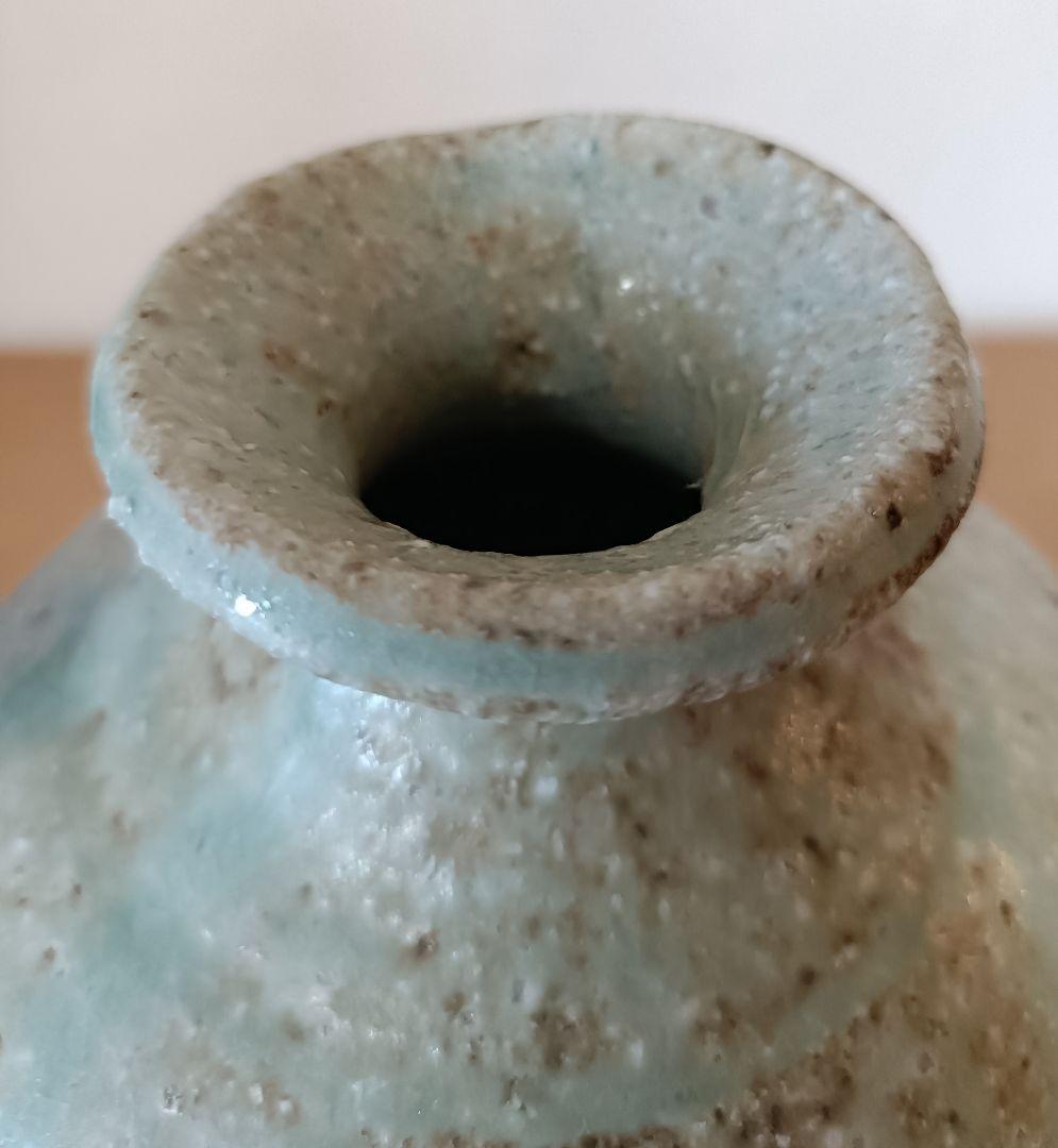 廣永窯 坪島土平作 伊賀大わび花入 灰被手　茶道具　伊賀焼花入