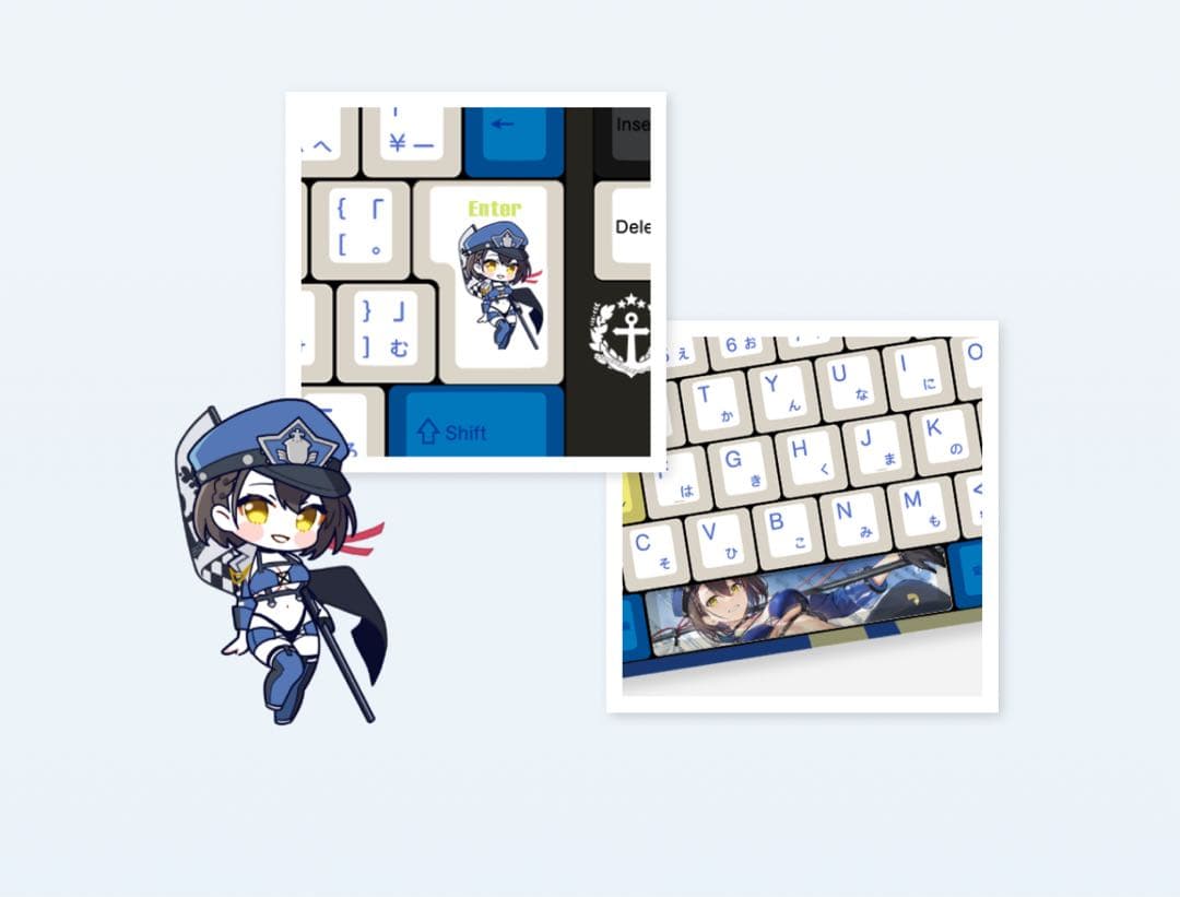 アズレン×ふもコレ キーボード ボルチモアモデル ジャスミン軸VARMILO