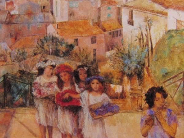 村山きおえ、春の子供たち、希少な画集より、新品高級額