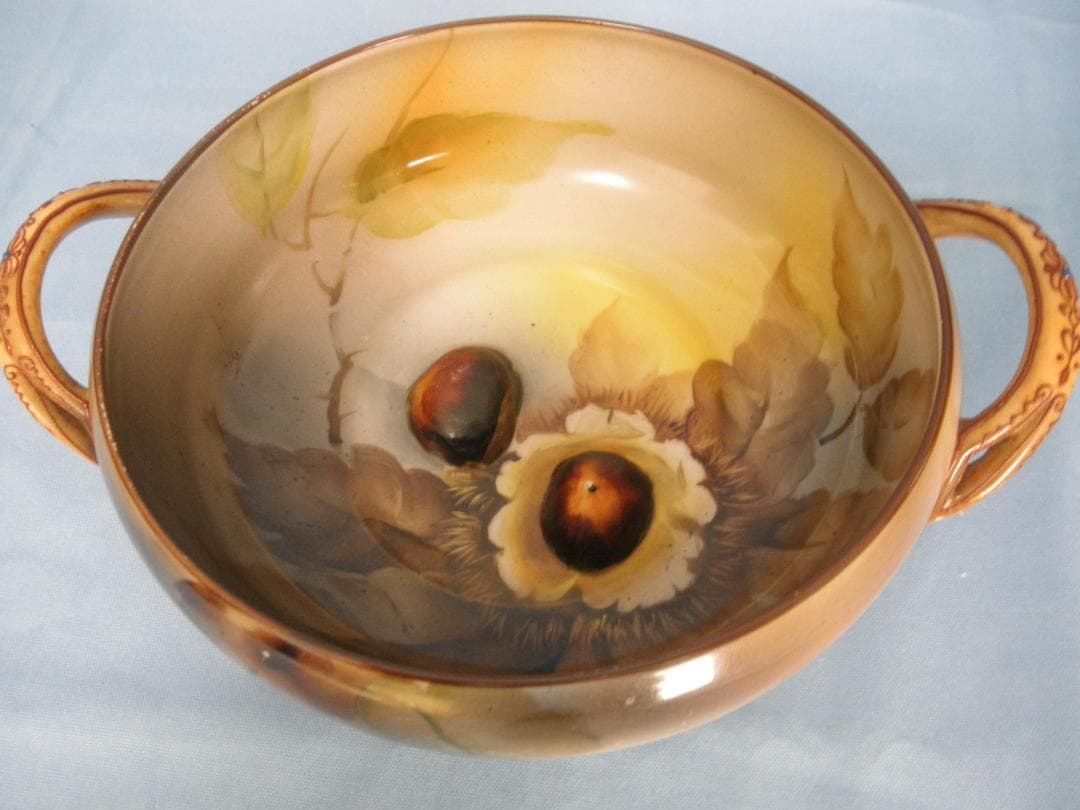 オールドノリタケ栗の鉢持手付 #68