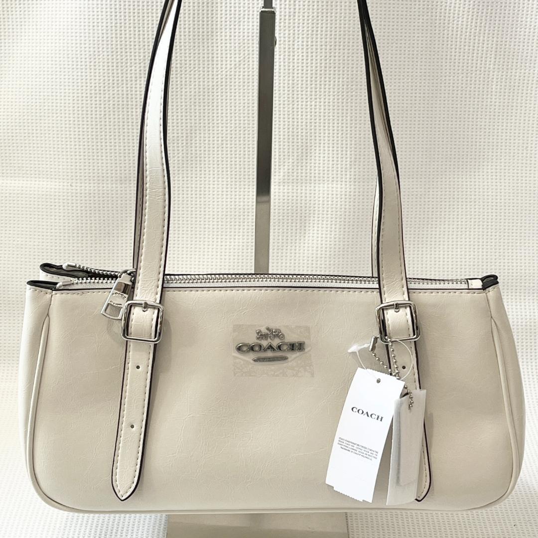 未使用 COACH コーチ アッシャー ショルダー バッグ ホワイトベージュ