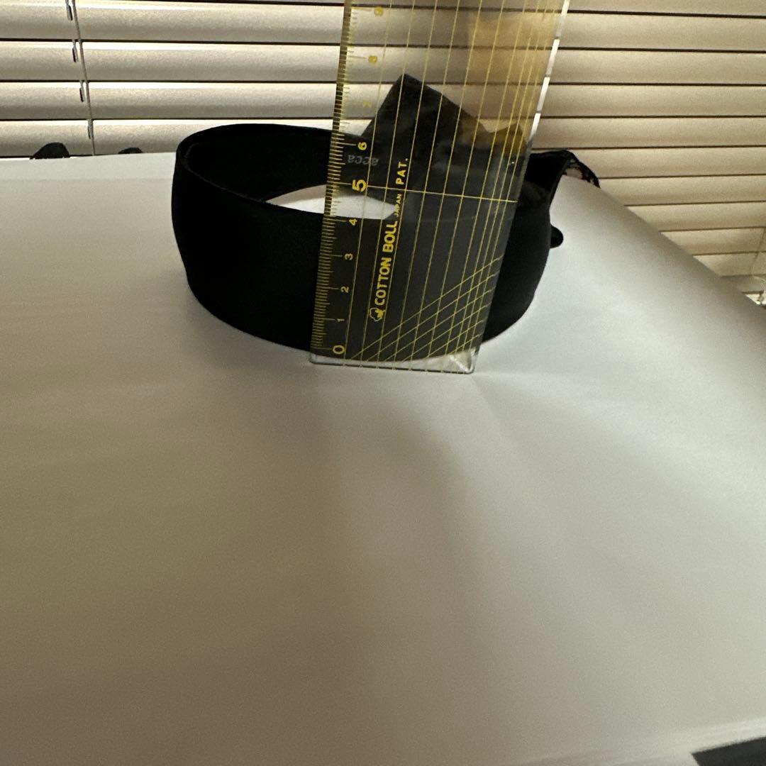 a c c aビジュー黒 サテン リボン付き ヘアバンド