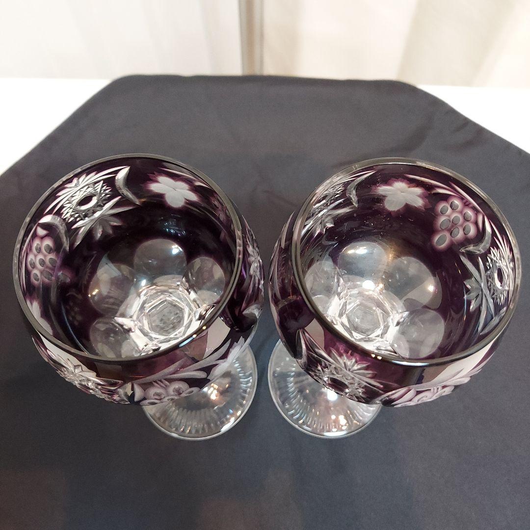 新品未使用　CRYSTAL DONAU　切子 ワイングラス　2個