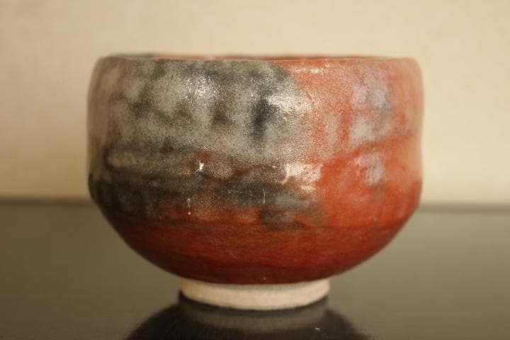 茶道具　楽吉左衛門　十三代目　惺入　赤茶碗／楽　覚入　極め　共箱・仕覆付き