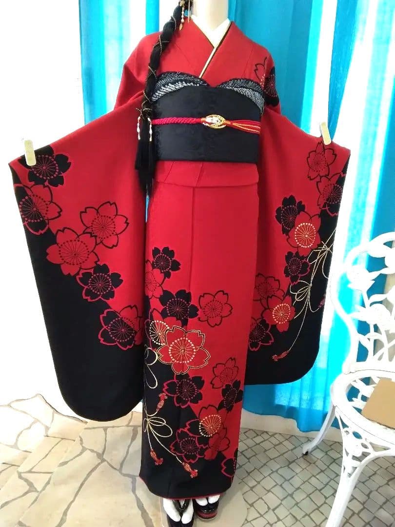 振袖フルセット、京都きもの友禅振袖、重ね衿帯揚げ帯締め、袋帯、襦袢、ガード加工