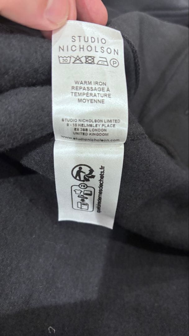STUDIO NICHOLSON／ダークネイビー ジップアップパーカー Sサイズ