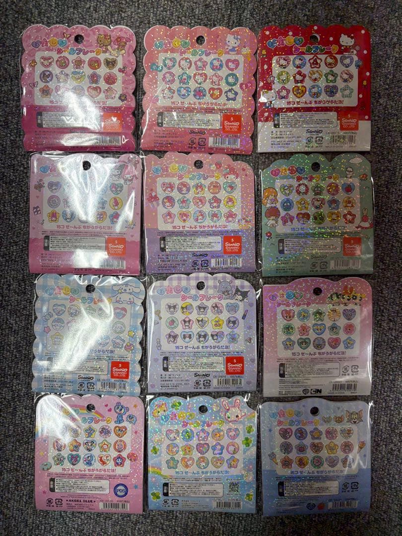 た*ぬ様 おはじきシールフレーク　12枚セット