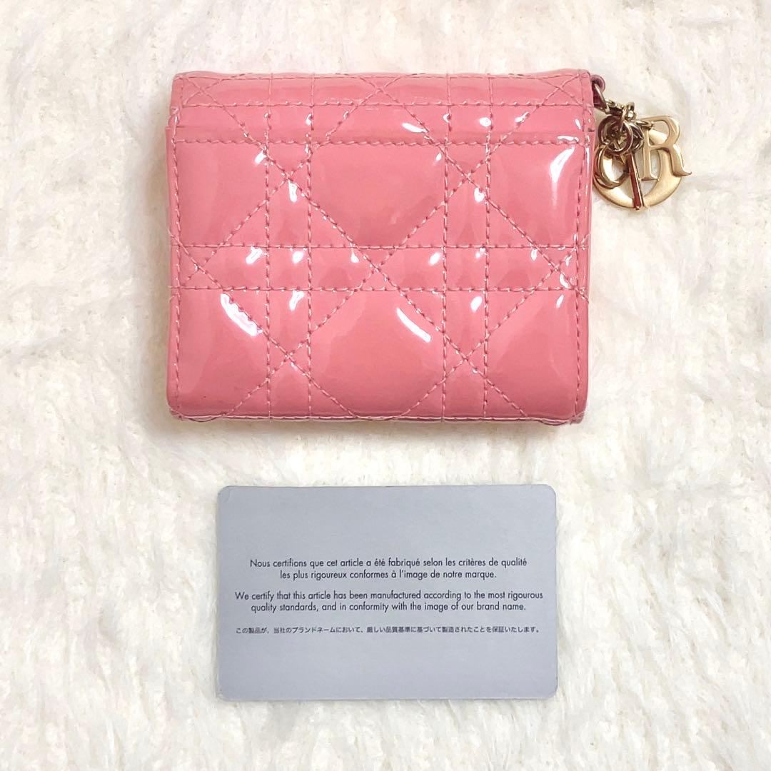 日本限定Dior ディオール Lady Dior Lotus 三つ折り財布ピンク