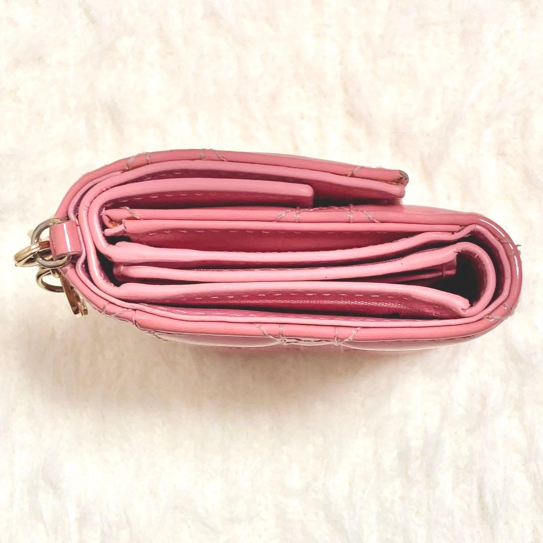 日本限定Dior ディオール Lady Dior Lotus 三つ折り財布ピンク