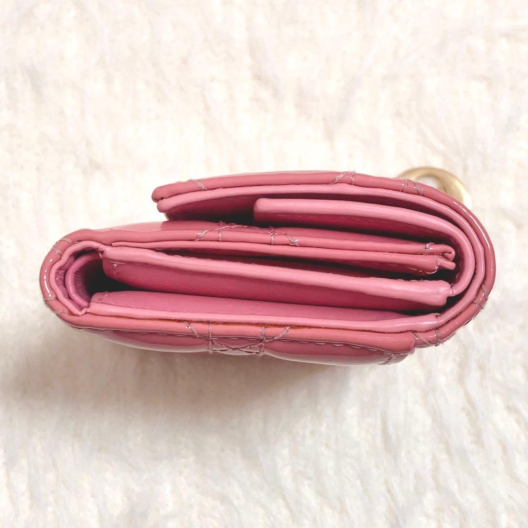 日本限定Dior ディオール Lady Dior Lotus 三つ折り財布ピンク