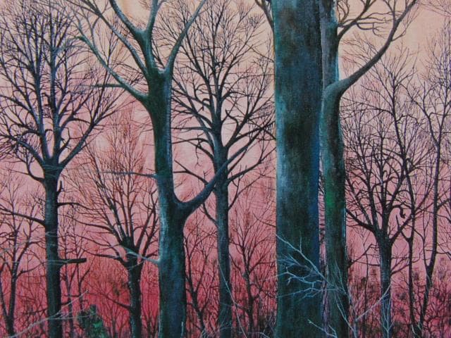 植月正紀、'94樹木の感情、希少な画集より、新品高級額・額装付