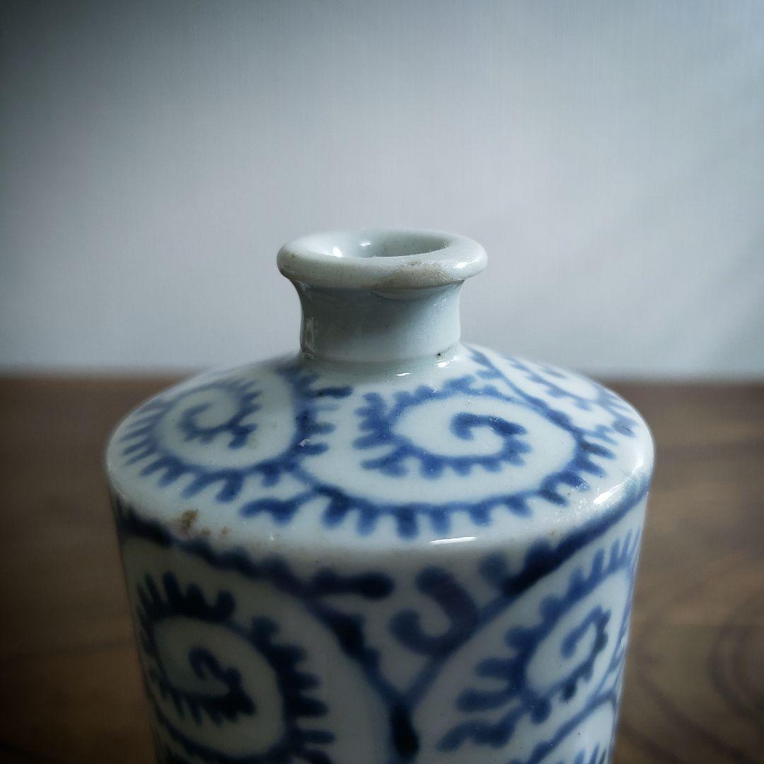 蝋燭徳利　蛸唐草　染付　江戸　古伊万里　一輪挿し　花器　花瓶