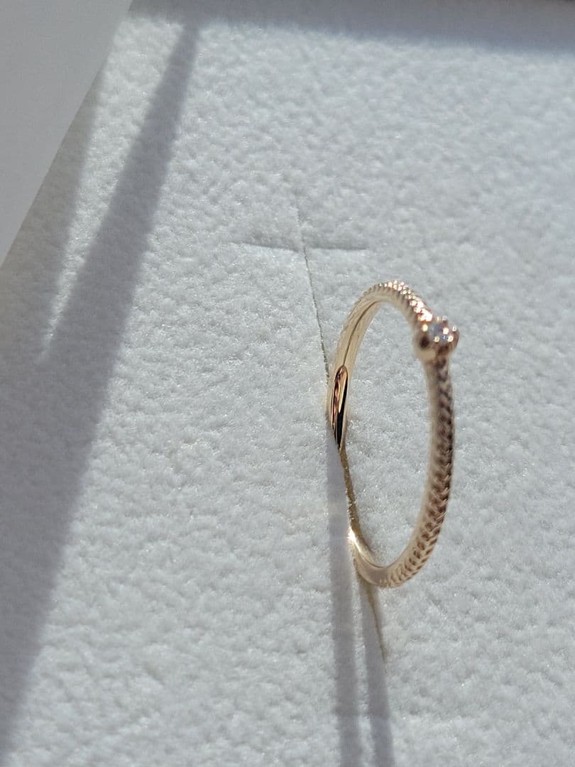 美品★Canal 4℃ K10 YG リング 指輪 ダイヤモンド 縄目