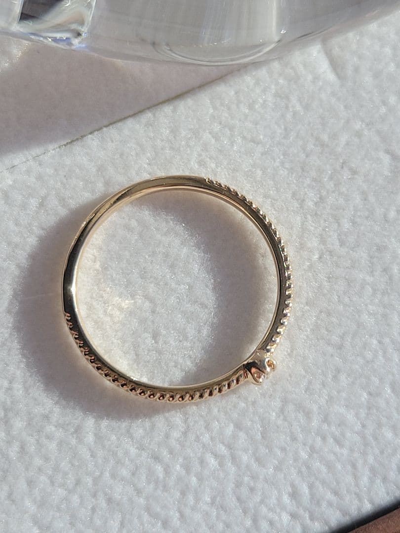 美品★Canal 4℃ K10 YG リング 指輪 ダイヤモンド 縄目