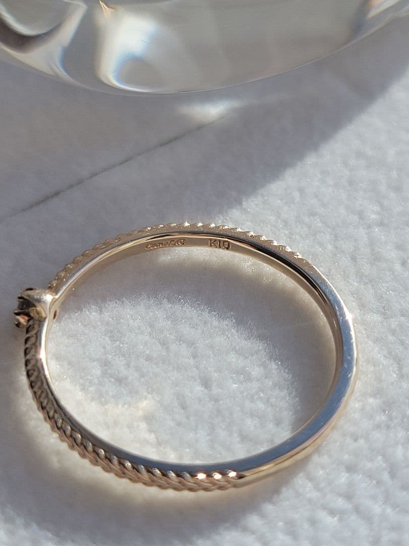 美品★Canal 4℃ K10 YG リング 指輪 ダイヤモンド 縄目