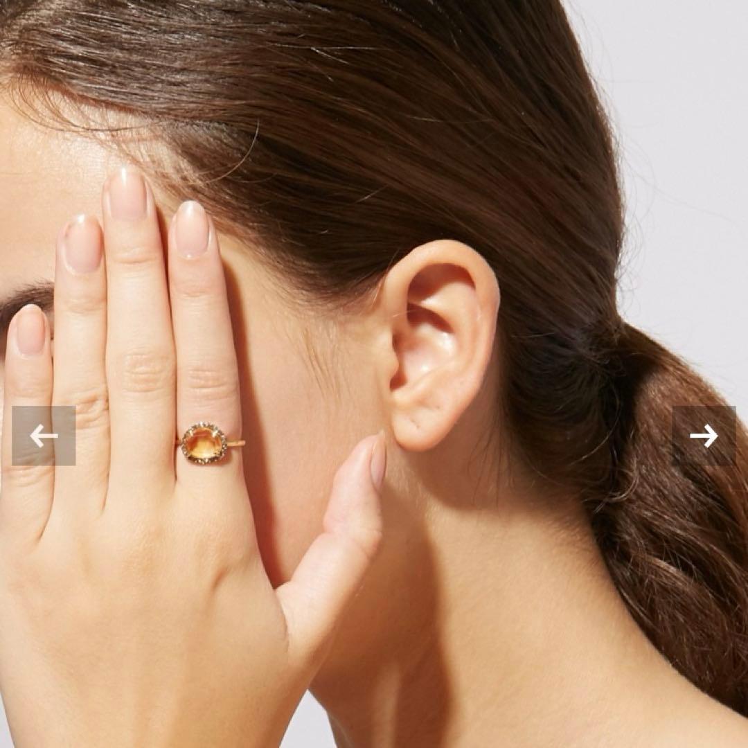 美品ARTIDA OUD ミディアム シトリン パヴェダイヤモンドリング 13号