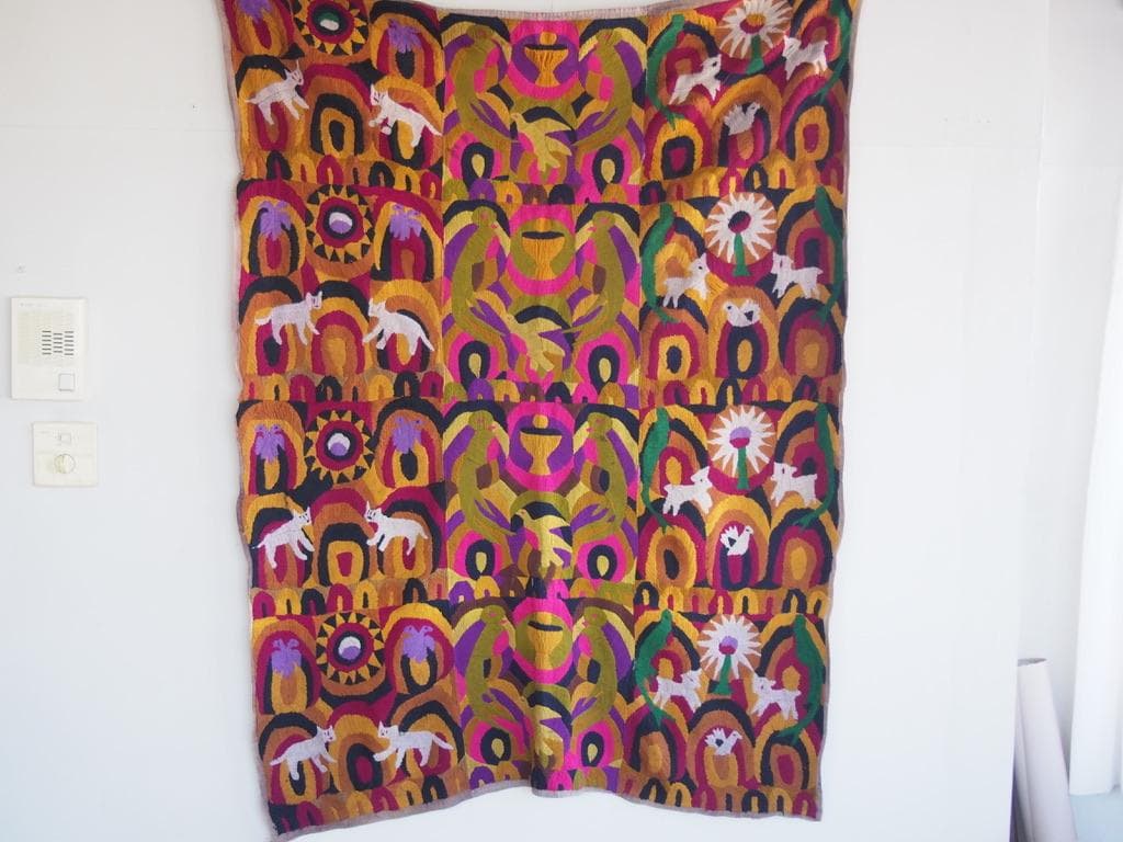 グアテマラ パツン村のパヤ 12枚継ぎタペストリー 70年代ヴィンテージ品