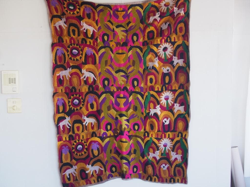 グアテマラ パツン村のパヤ 12枚継ぎタペストリー 70年代ヴィンテージ品