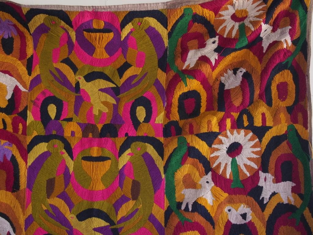 グアテマラ パツン村のパヤ 12枚継ぎタペストリー 70年代ヴィンテージ品