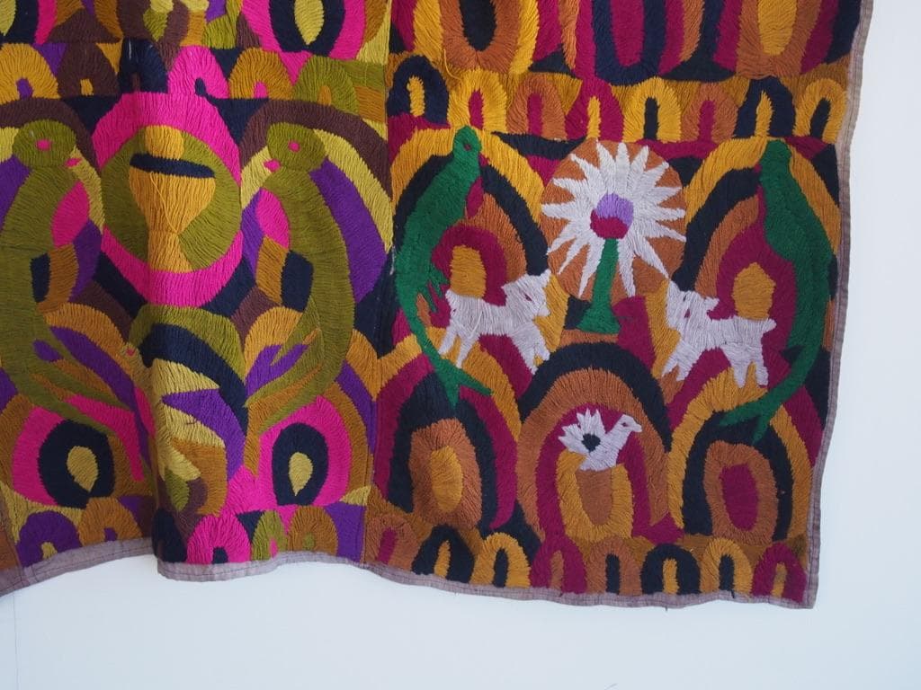 グアテマラ パツン村のパヤ 12枚継ぎタペストリー 70年代ヴィンテージ品