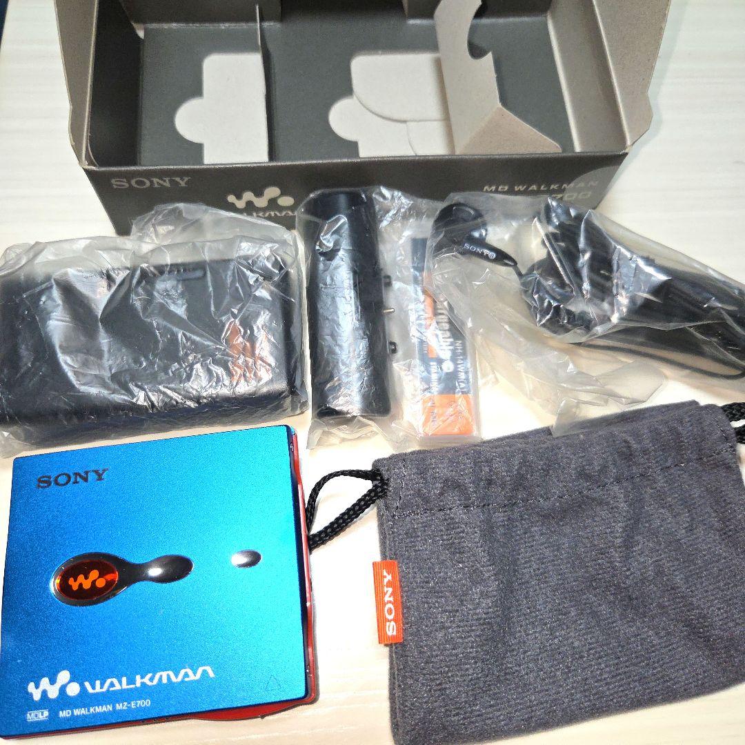 SONY MDウォークマン MZ-E700 ブルー 完品 動作確認◎ほぼ未使用