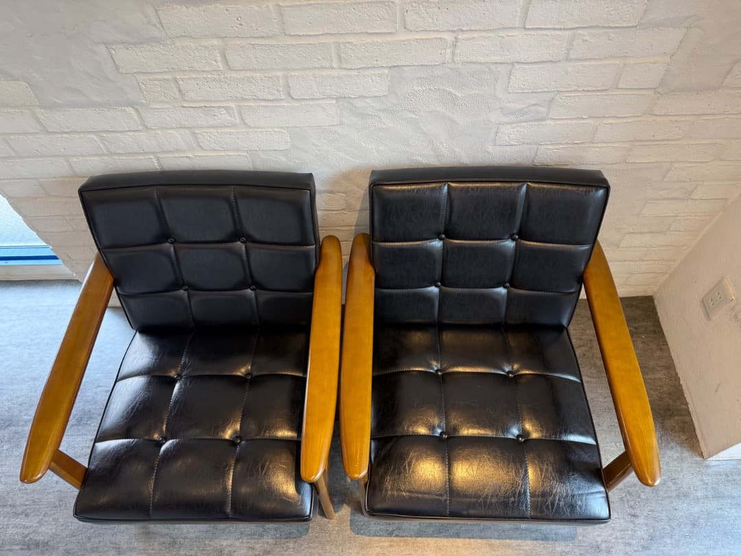 カリモク60 Kチェア 1シーター (ブラック)・2脚セット