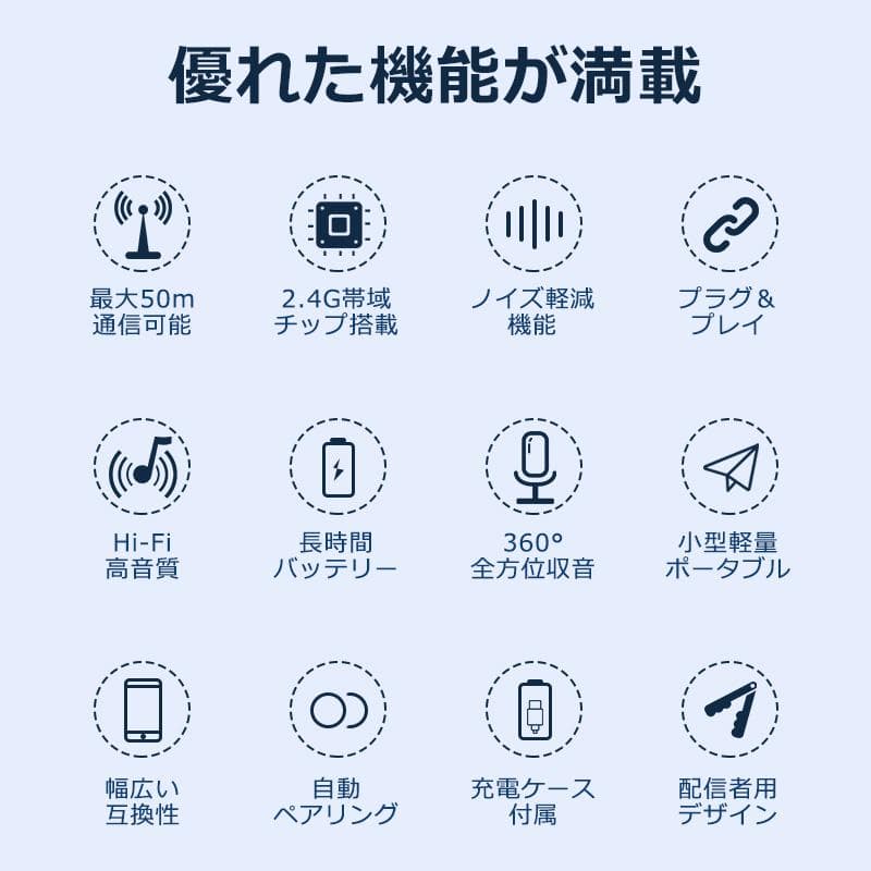 ワイヤレスマイクラべリアマイク　４個セット　Type-C対応