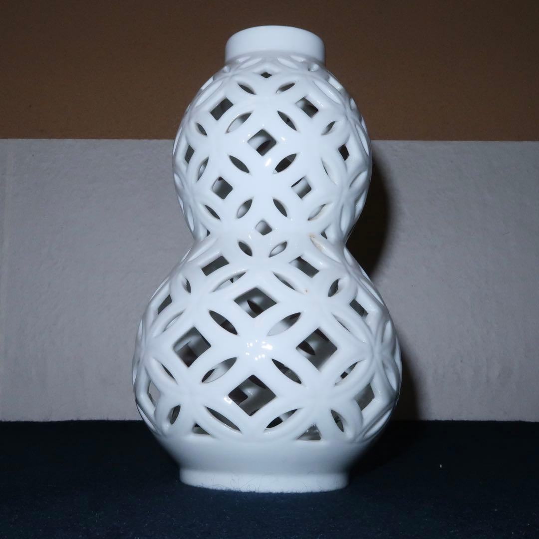 【茶道具】加藤藤城作　白磁七宝透皆具