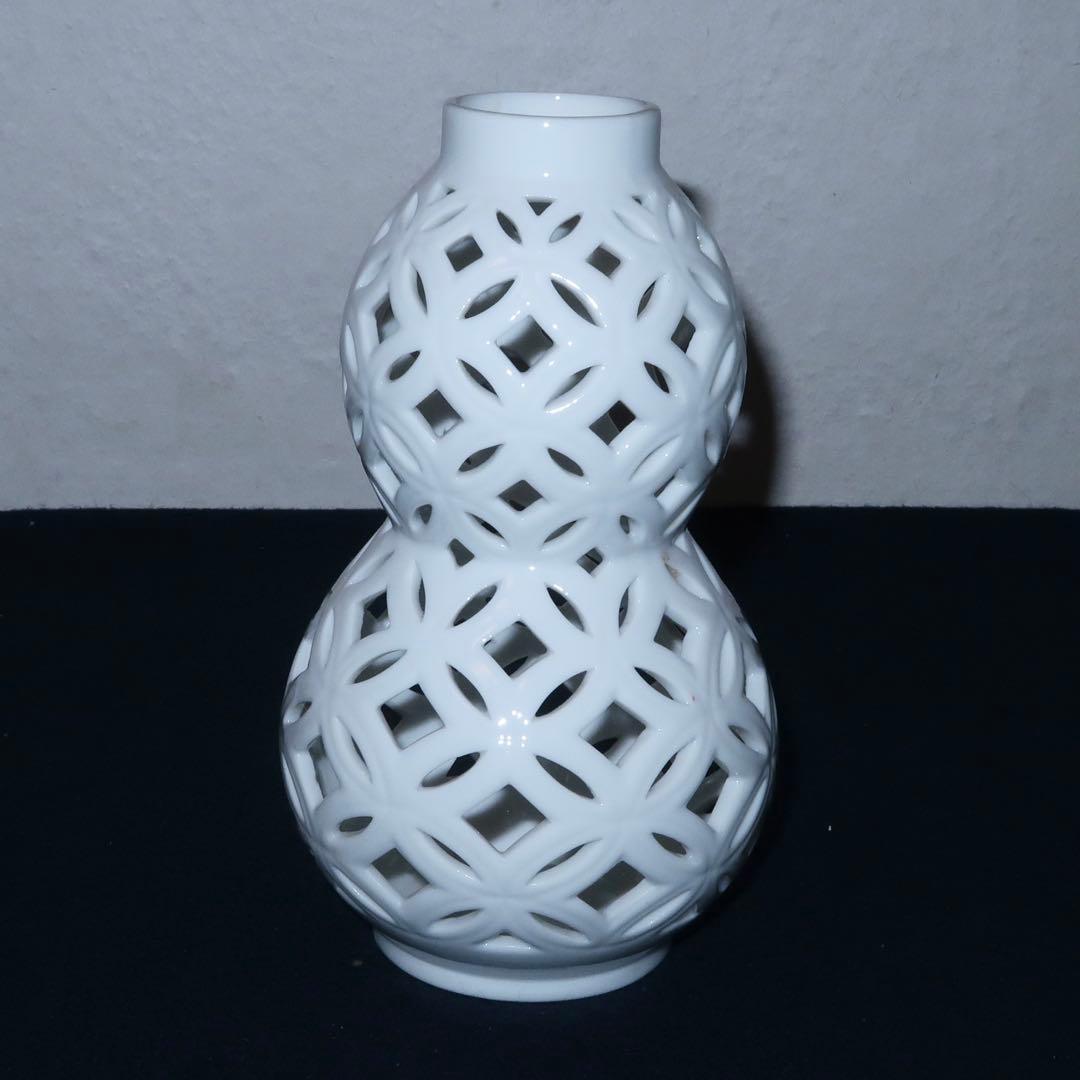 【茶道具】加藤藤城作　白磁七宝透皆具