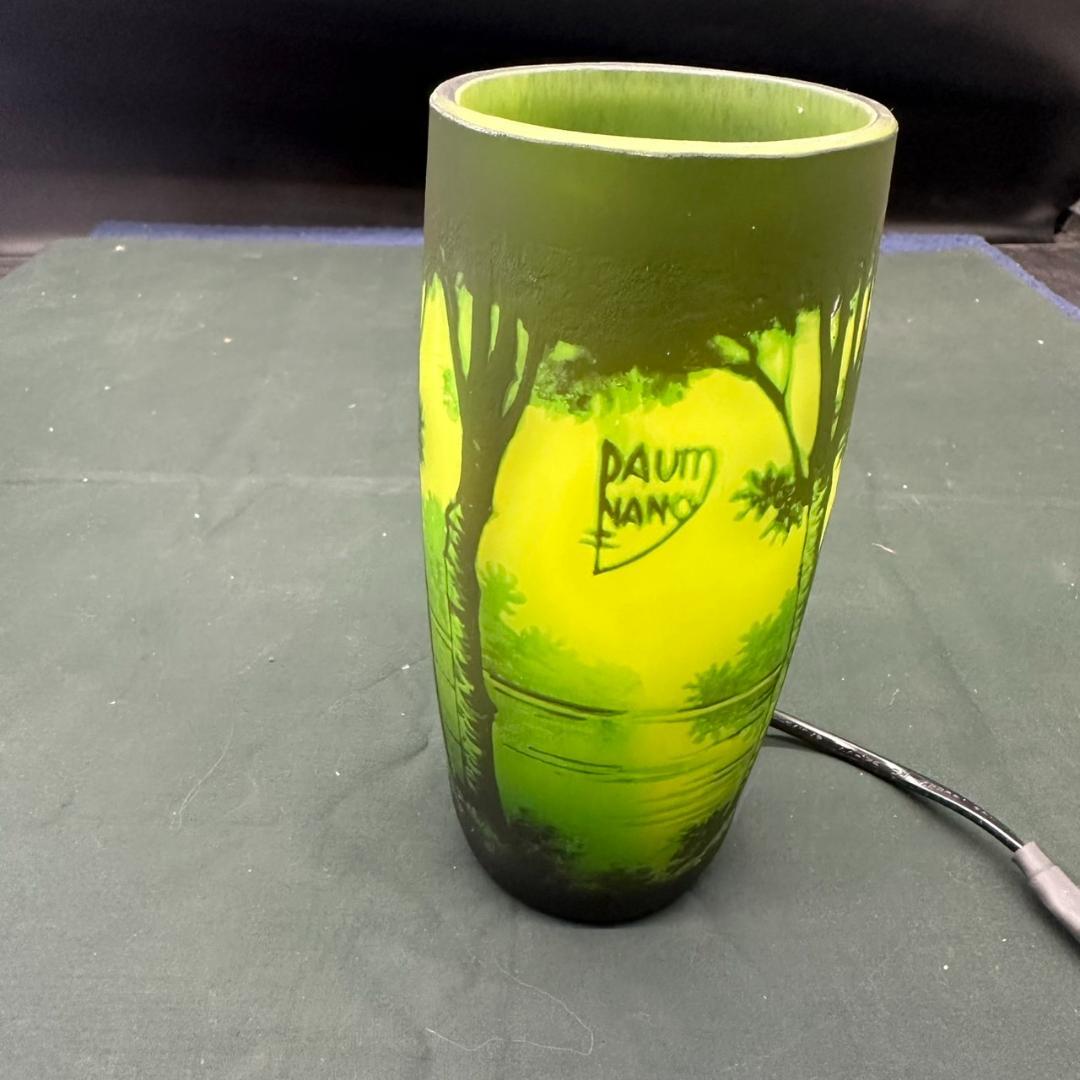 ドームナンシー 筒型 　卓上証明　高さ17.5cm 被せガラス　アンテルカレール