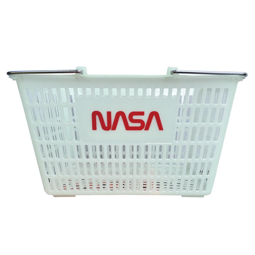 【2個セット】「蓄光」　NASA ショッピングバスケット 買い物かご