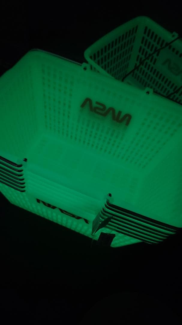 【2個セット】「蓄光」　NASA ショッピングバスケット 買い物かご