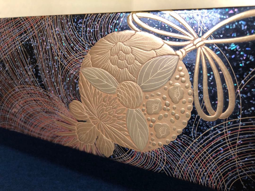 割引❗️《R》時代 黒内朱 梨地 蒔絵 五段重 替蓋 重台付 木箱251127お1