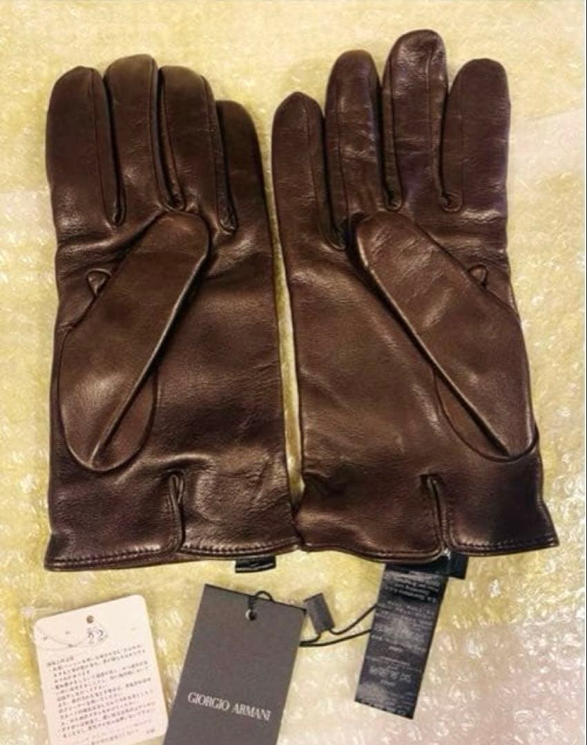 ジョルジオ　アルマーニ　手袋　ラムレザー　カシミア100% タグ付き　新品未使用
