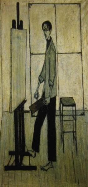 ベルナール・ビュッフェ、「Le peintre」、希少画集の額装画、人気作品