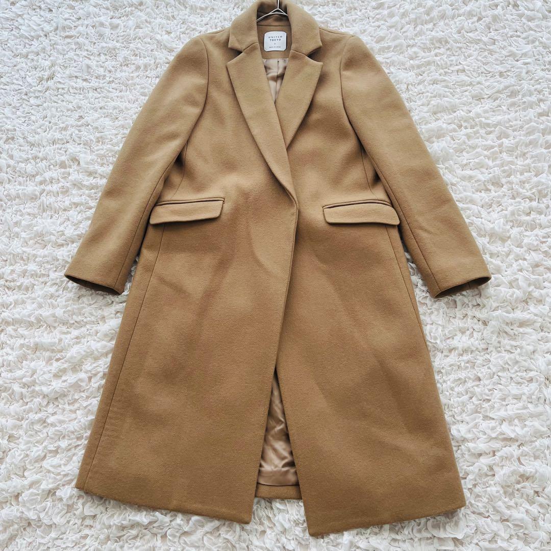 美品 UNITED TOKYO カシミヤ混チェスターコート 2 ロングコート M