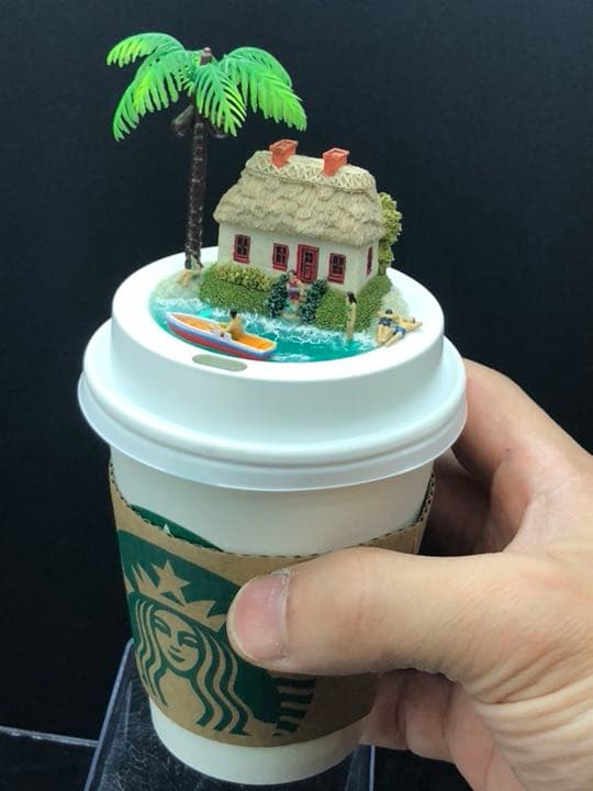 スタバの海と家 ジオラマ