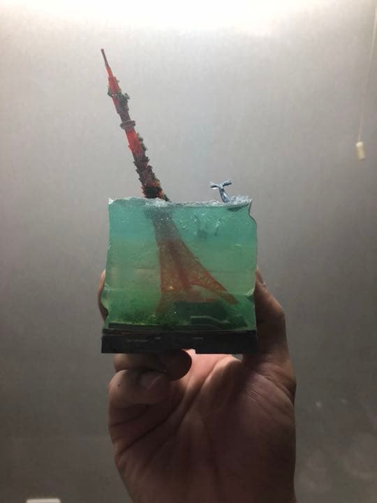 スタバの海と家 ジオラマ