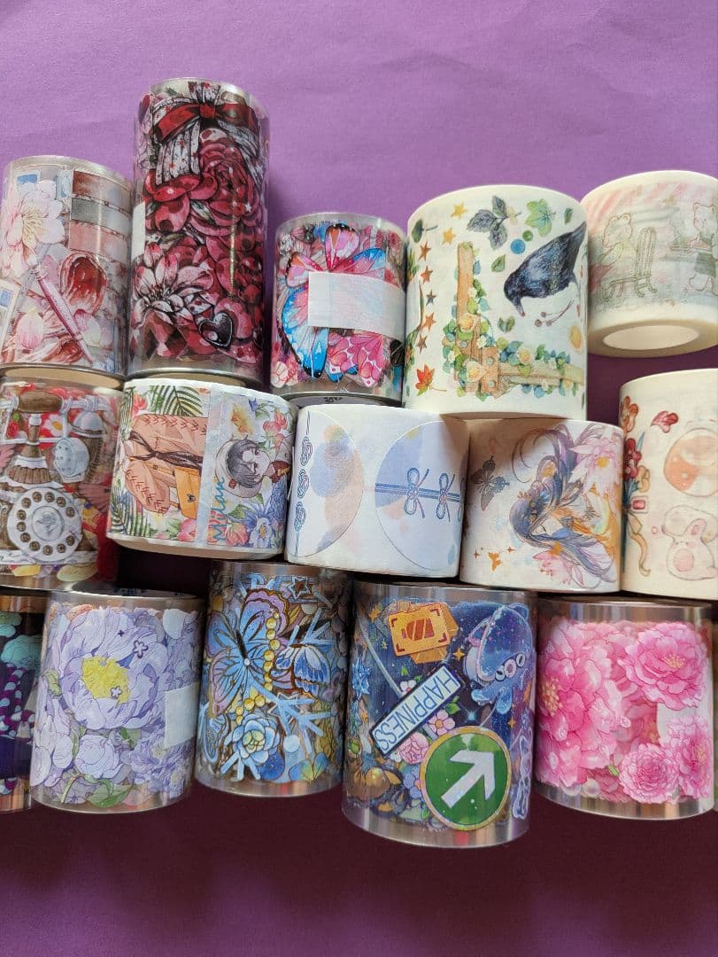 海外マステ　大量　まとめ売り　新品　中古品　PET　和紙　72点