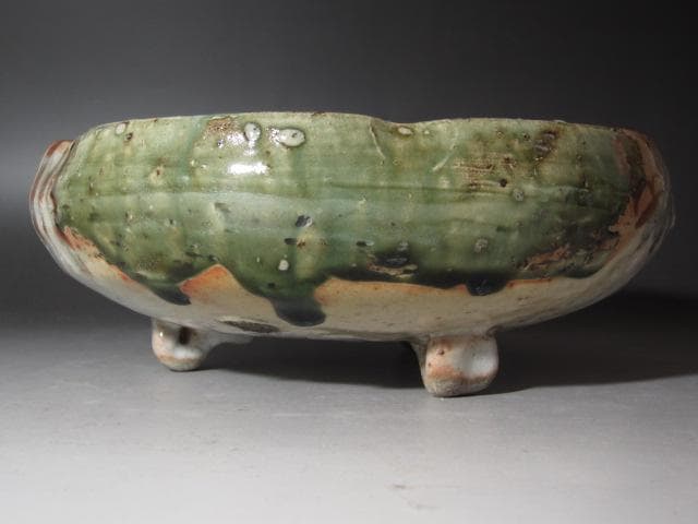 ★　江戸中期　古織部鉢　黒田陶々庵極めがございます★x450