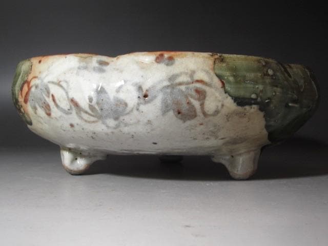 ★　江戸中期　古織部鉢　黒田陶々庵極めがございます★x450