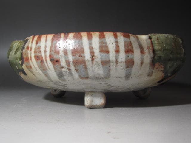 ★　江戸中期　古織部鉢　黒田陶々庵極めがございます★x450