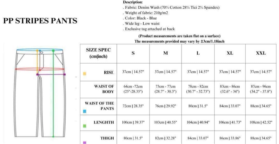 XLサイズ PUSH ワイドとネイビーパンツ ブラック ストライプ デニム