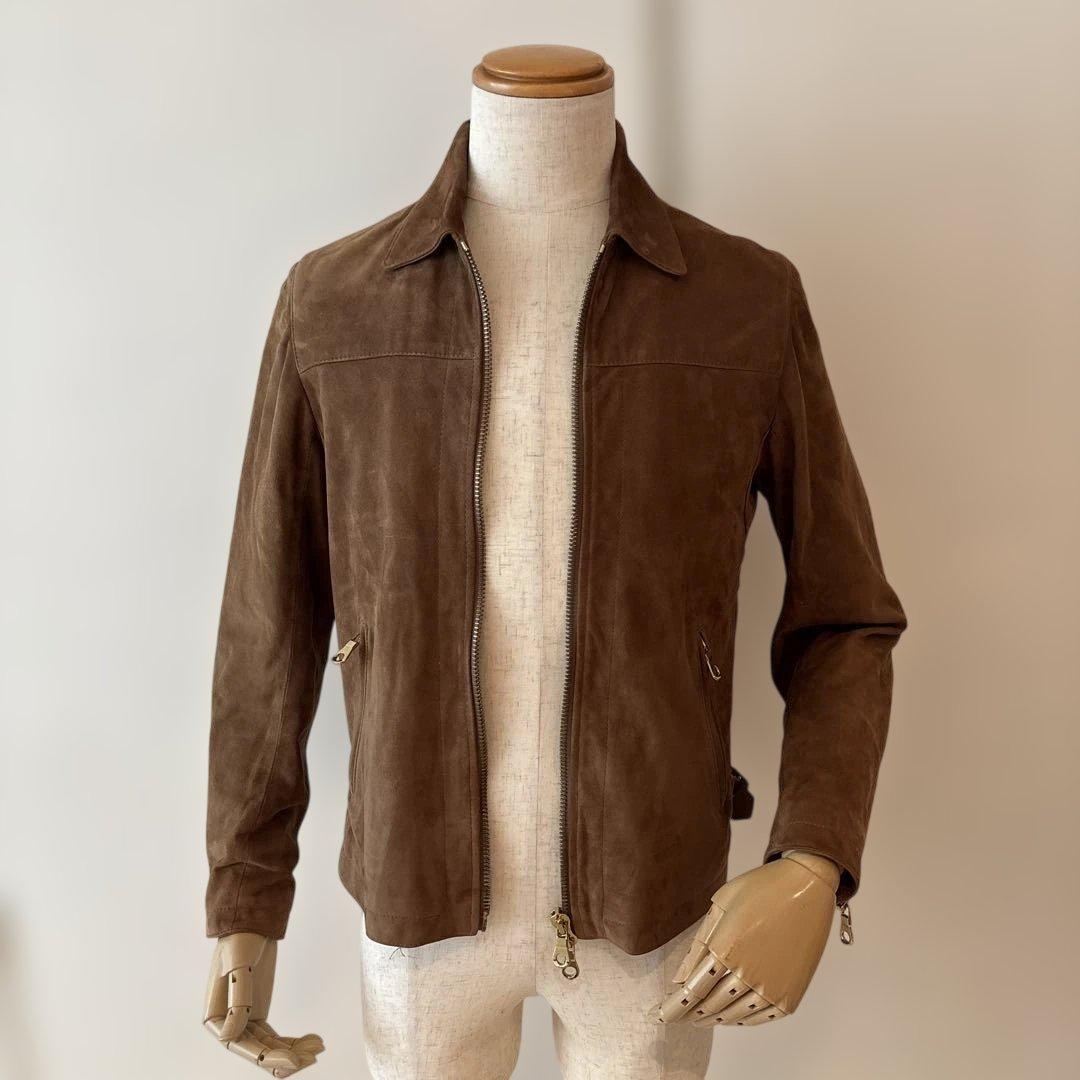 チンクアンタ／襟付きシングルライダース／H503／ブラウン／44