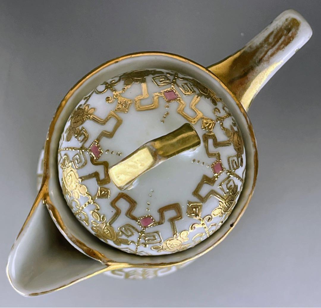 オールドニッポン アールヌーボー様式 金盛り チョコレートポット ゴールド