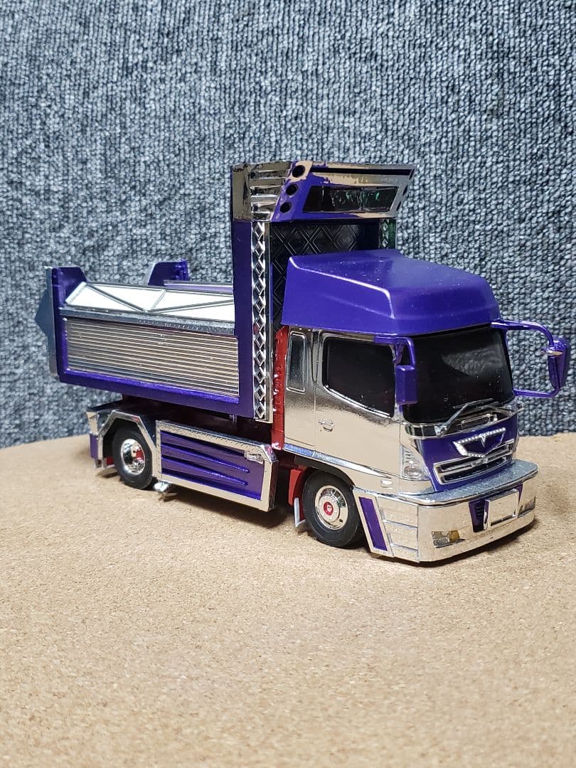 1/32アオシマデコトラプラモデル/ダンプ、2t箱車2台セット