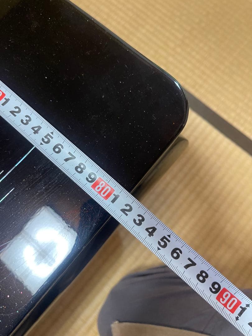 螺鈿細工 鶴 松 木製漆塗り 大型座卓 センターテーブル 黒　ビンテージ