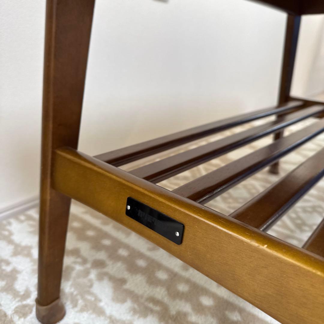 カリモク60 ブラウン 木製 シンプルデザイン ローテーブル 下部棚付き